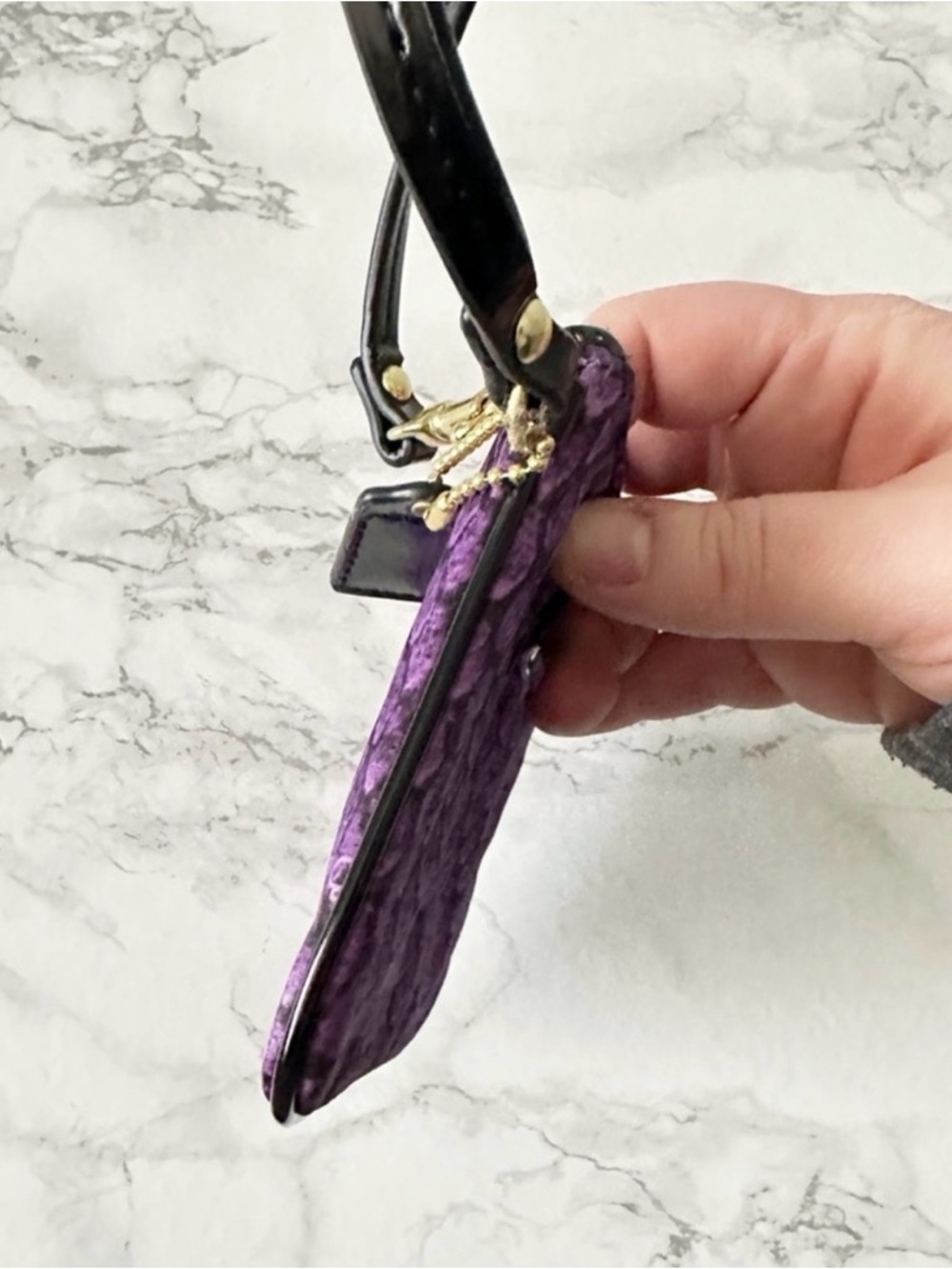 Coach Purple Patterned Wristlet Like NEW - Picture 5 of 8